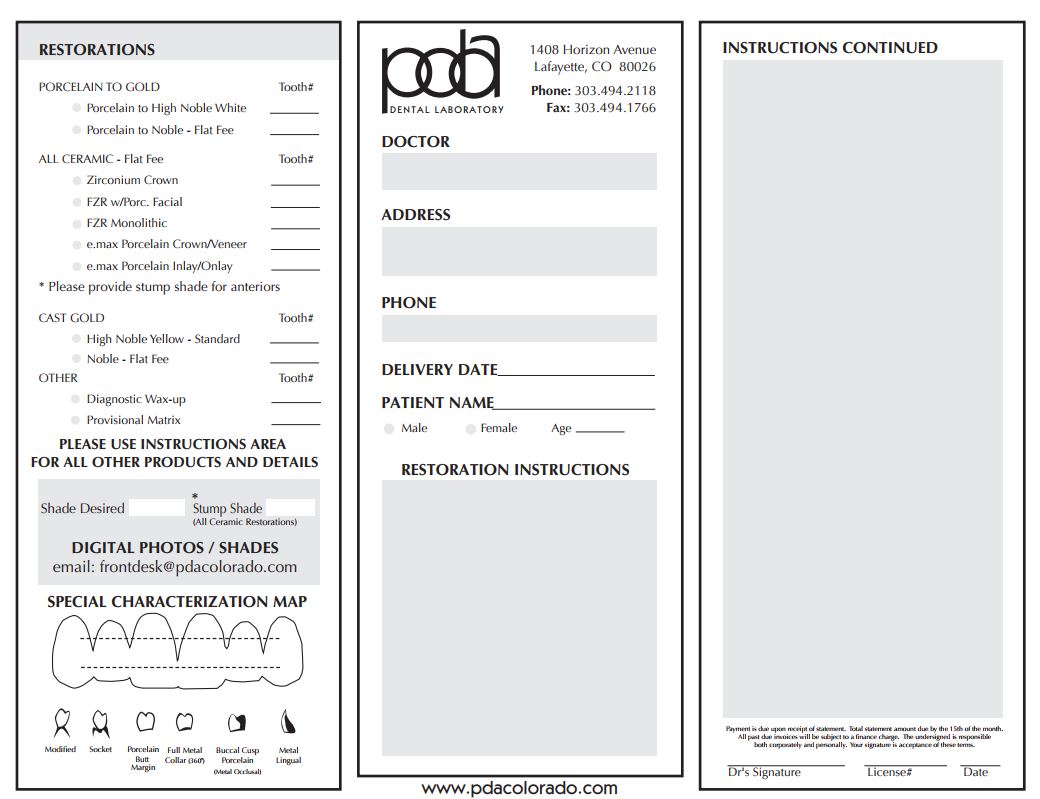lab prescription form pda colorado form 1766
